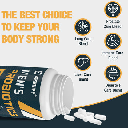 Probiotics for Men, 500 Billion CFUs & 12 Strains, Men's Probiotic with Turmeric, Cranberry, Goji - Probiotics for Digestive Health, Immune, Stomach, - dailyvitalstore