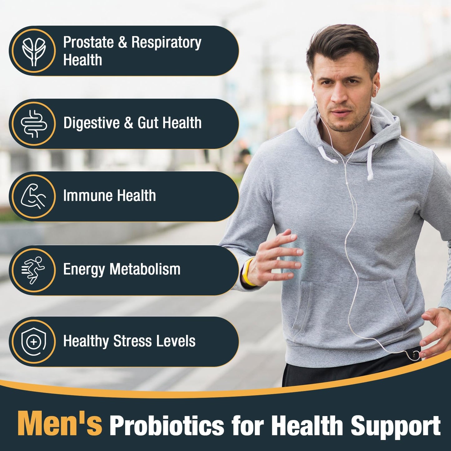 Probiotics for Men, 500 Billion CFUs & 12 Strains, Men's Probiotic with Turmeric, Cranberry, Goji - Probiotics for Digestive Health, Immune, Stomach, - dailyvitalstore