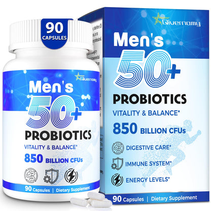 Probiotics for Men, Advanced 50+ Mens Probiotic, Comprehensive Gut & Energy Support with 850 Billion CFU, 1800mg Prebiotics Fiber – Tailored Wellness mens probiotics - dailyvitalstore