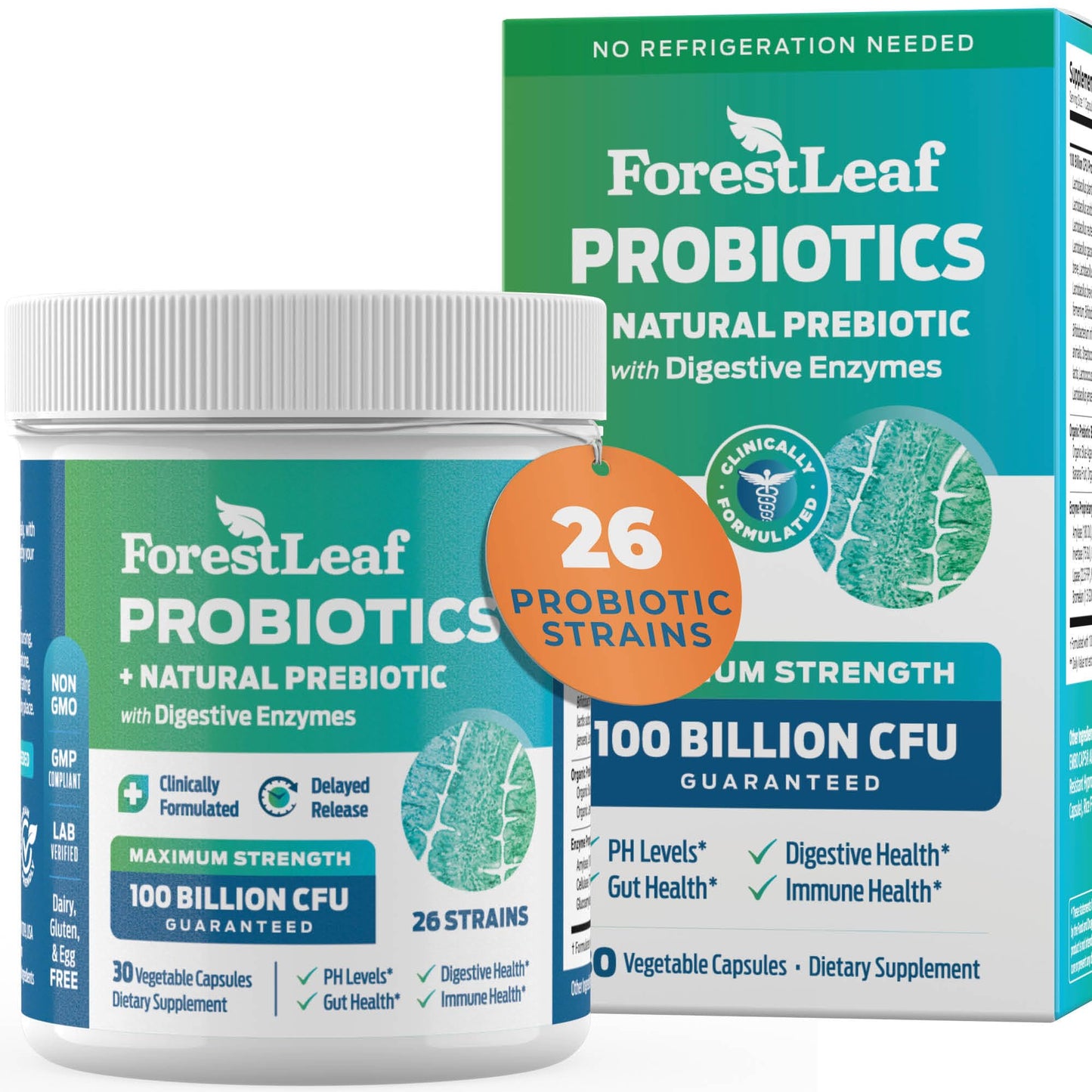 Probiotics for Men and Women, 100 Billion CFU, 26 Unique Strains, Men's and Women's Probiotic and Prebiotics Support Digestive Health, Gut Wellness, Energy, - dailyvitalstore