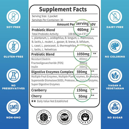 Probiotics for Women & Men - 100 Billion Plus Digestive Enzymes & Prebiotics, Highest Potency 3-in-1 Complete Probiotics for Digestive Health, Immune Support - dailyvitalstore