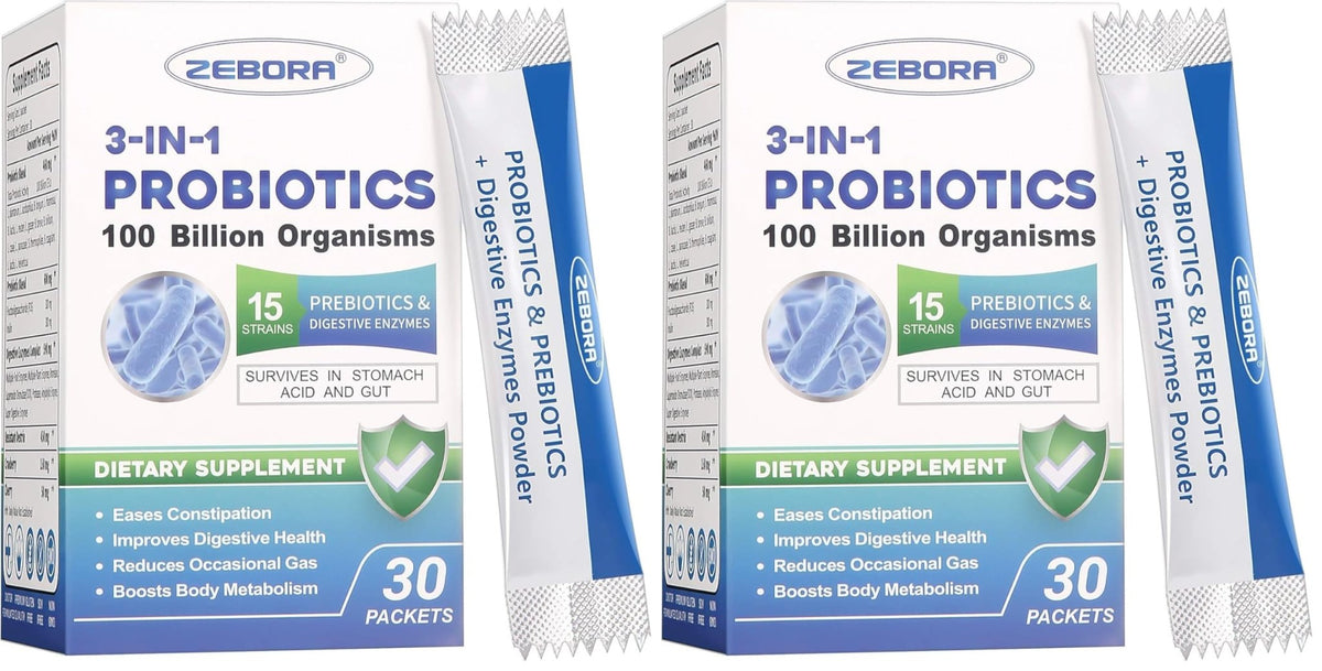 Probiotics for Women & Men - 100 Billion Plus Digestive Enzymes & Prebiotics, Highest Potency 3-in-1 Complete Probiotics for Digestive Health, Immune Support (Pack of 2) - dailyvitalstore