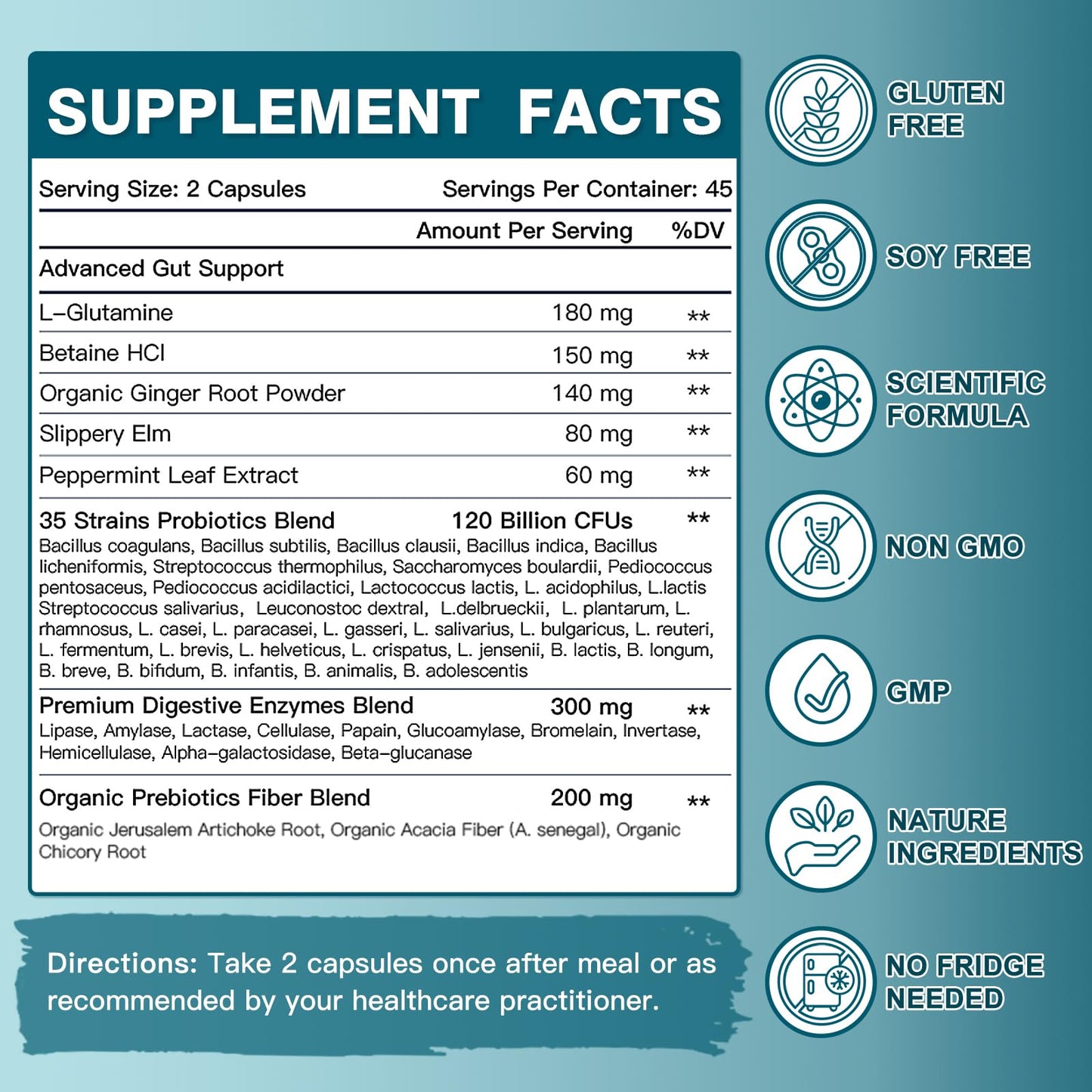 Probiotics for Women-Men Digestive Health with 120 Billion CFUs, Prebiotics and Probiotics for Women-Men, Digestive Enzymes, Nutrient Absorption, Immune Support - dailyvitalstore