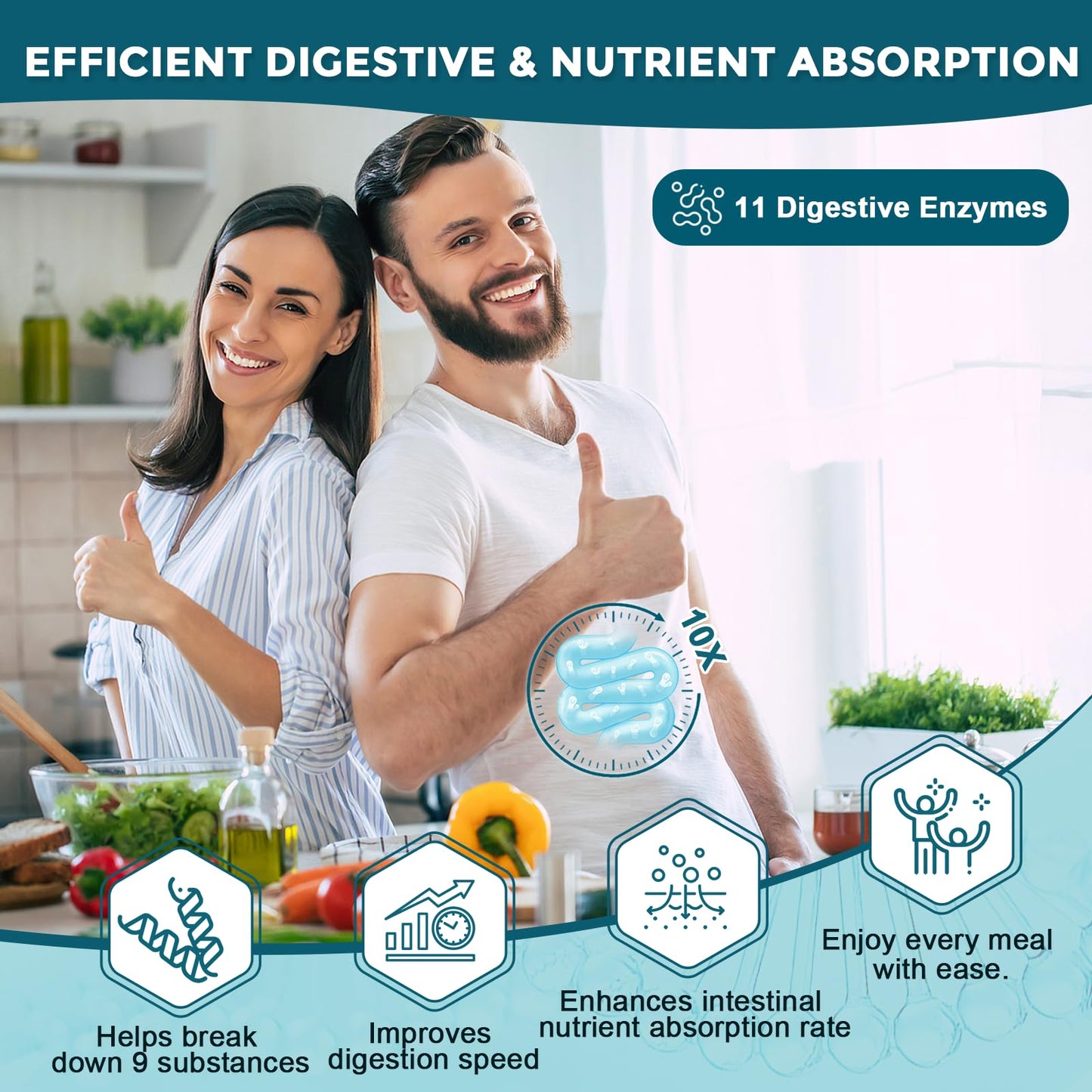 Probiotics for Women-Men Digestive Health with 120 Billion CFUs, Prebiotics and Probiotics for Women-Men, Digestive Enzymes, Nutrient Absorption, Immune Support - dailyvitalstore