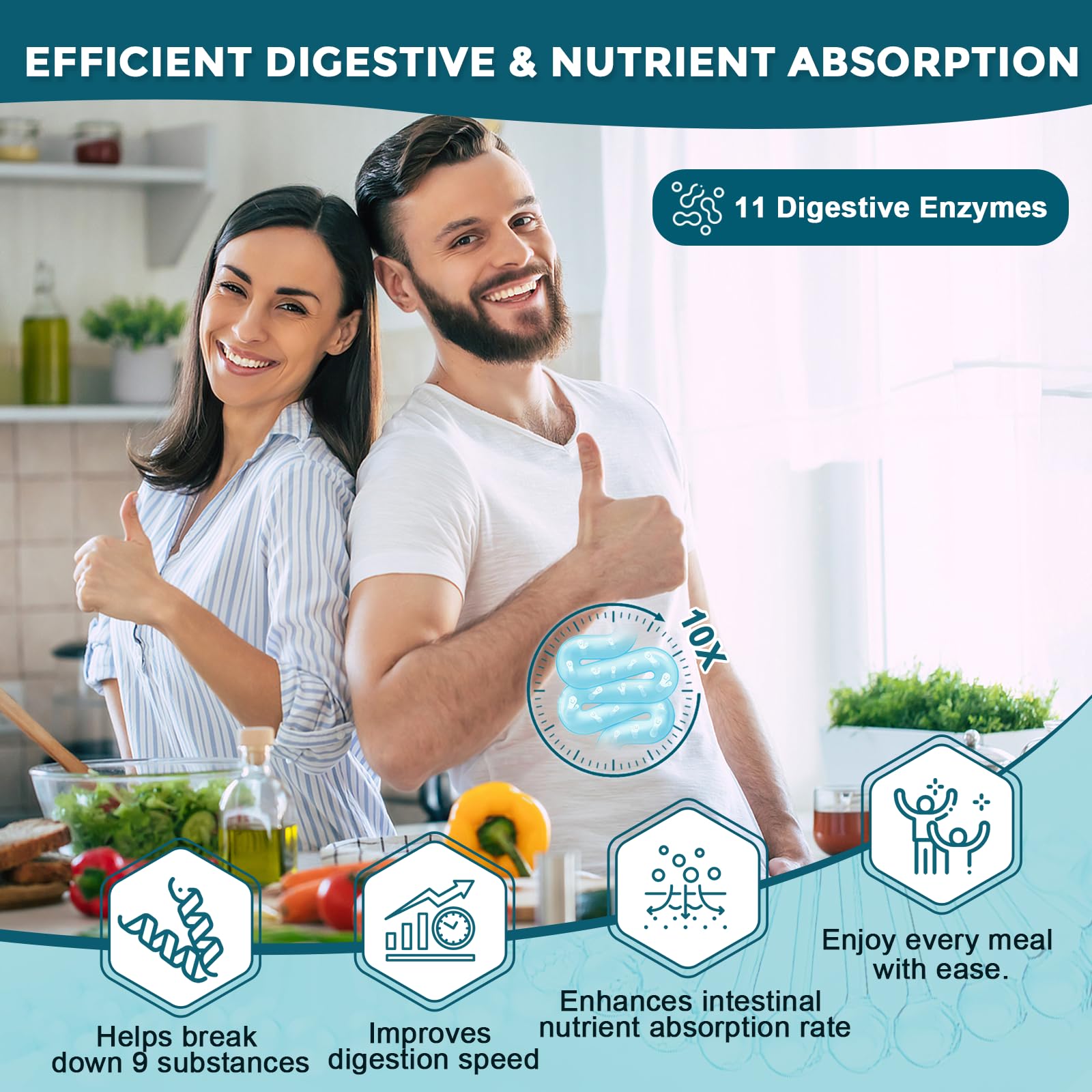 Probiotics for Women-Men Digestive Health with 120 Billion CFUs, Prebiotics and Probiotics for Women-Men, Digestive Enzymes, Nutrient Absorption, Immune Support - dailyvitalstore