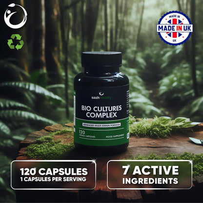 Probiotics & Prebiotics | 435 Billion CFU | Bio Cultures Complex | 120 Vegetarian Capsules for Women & Men - Lactobacillus Acidophilus, Bifidobacterium - dailyvitalstore