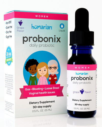 Probonix Humarian Liquid Probiotics for Women - 12-Strain Probiotic Drops to Fortify Women’s Gut Health, Vaginal Health, Immunity and Overall Wellness - 30-Day Supply - Delicious Grape Flavor - dailyvitalstore
