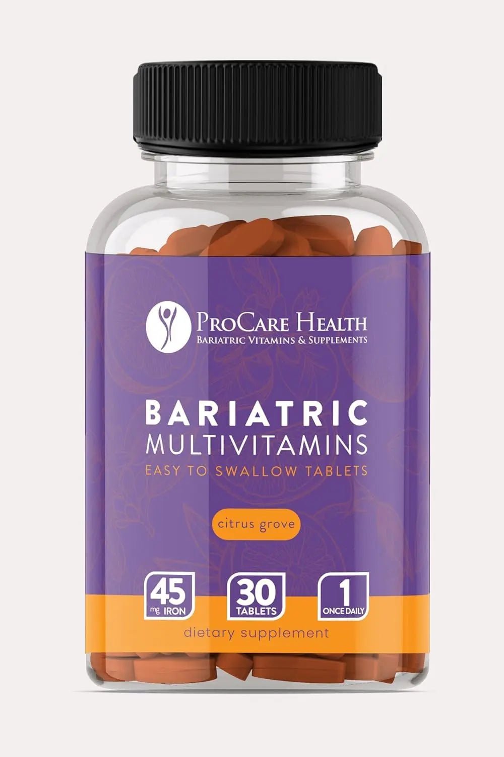Procare Health Bariatric Multivitamin with Iron 45mg Easy to Swallow 30 Tablets - Post Op Bariatric Vitamins for Gastric Bypass Pills - dailyvitalstore