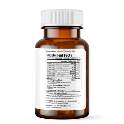 Procera Mood Support - Boost Mental Performance - Clarity - Mood Stability - Stress - Anxiousness - Mental Fatigue - Adaptogens - Saffron - Magnesium - Ashwagandha - Rhodiola - 60 Count - dailyvitalstore