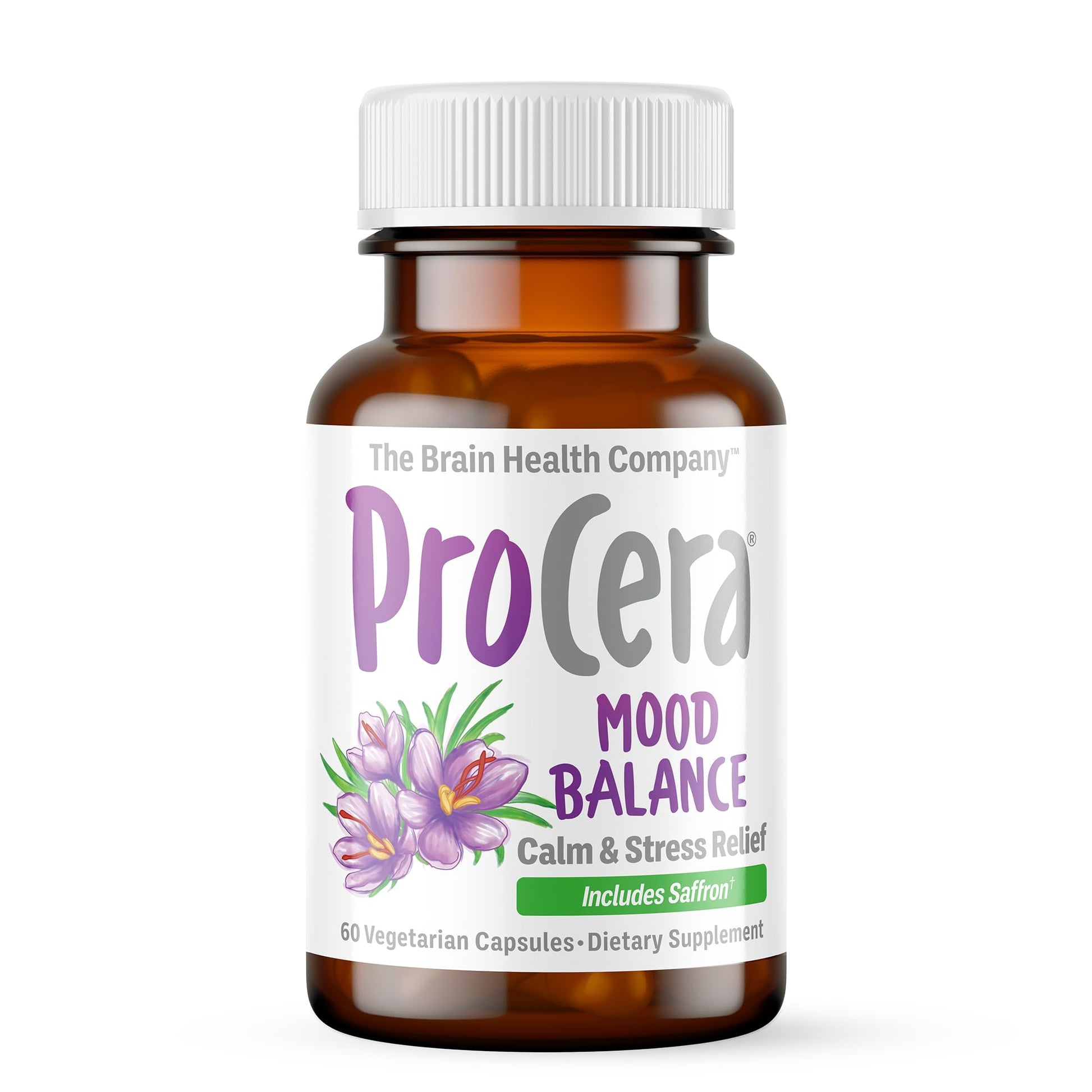 Procera Mood Support - Boost Mental Performance - Clarity - Mood Stability - Stress - Anxiousness - Mental Fatigue - Adaptogens - Saffron - Magnesium - Ashwagandha - Rhodiola - 60 Count - dailyvitalstore