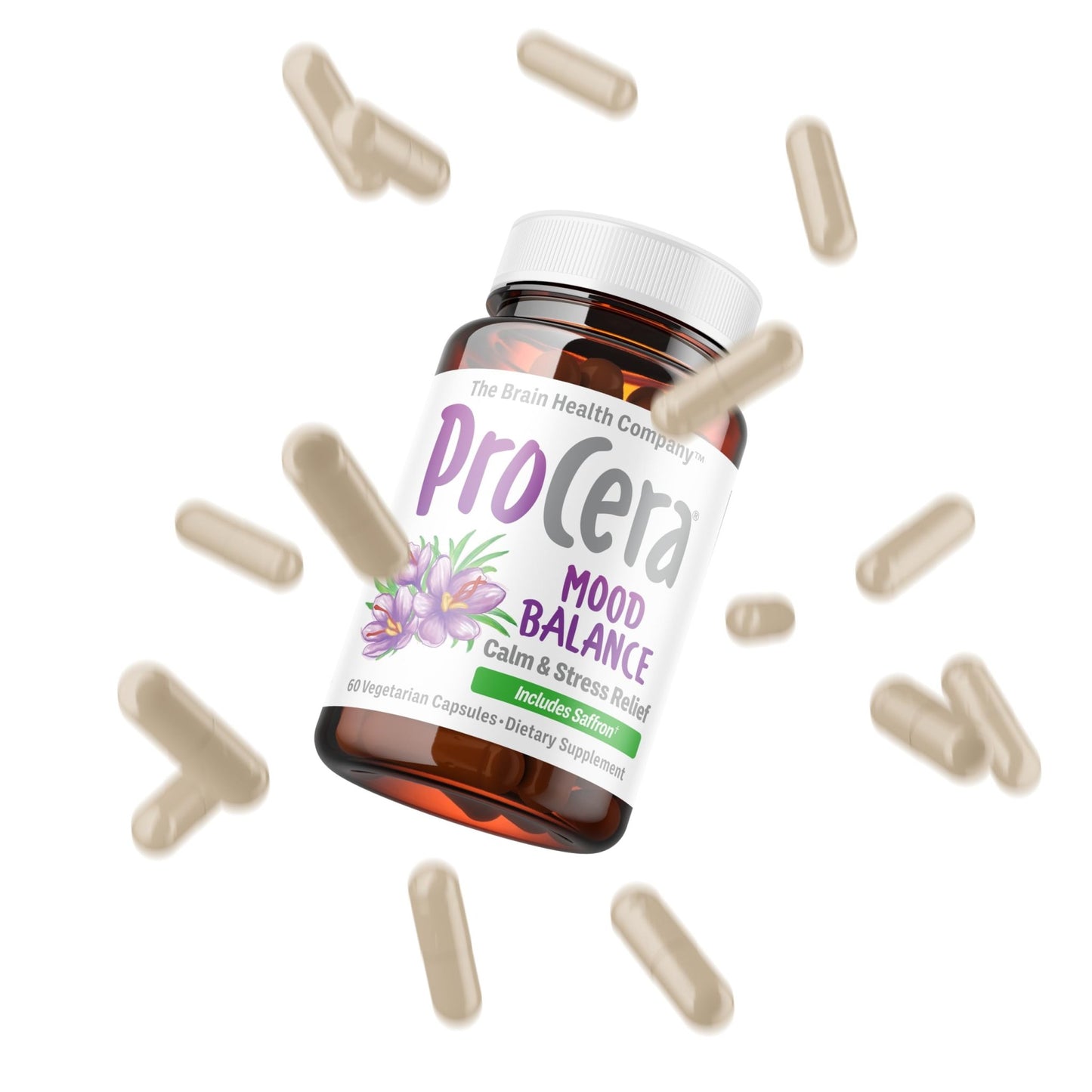 Procera Mood Support - Boost Mental Performance - Clarity - Mood Stability - Stress - Anxiousness - Mental Fatigue - Adaptogens - Saffron - Magnesium - Ashwagandha - Rhodiola - 60 Count - dailyvitalstore