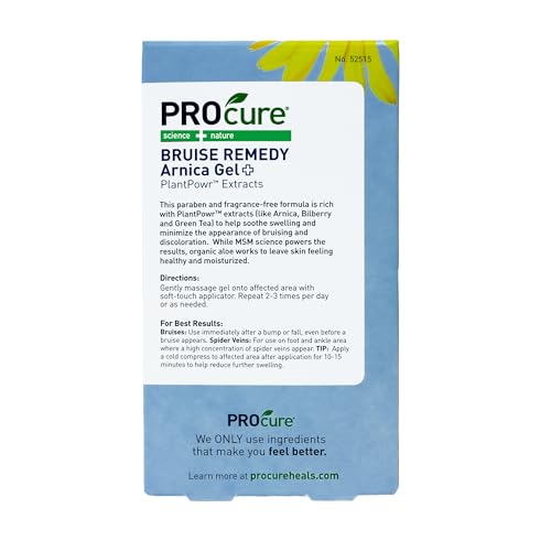 PROcure Arnica & MSM Bruise Remedy Gel – Paraben-Free, Unscented Arnica Montana Gel for Bruising, Spider Veins & Skin Discoloration – 2 Pack - dailyvitalstore