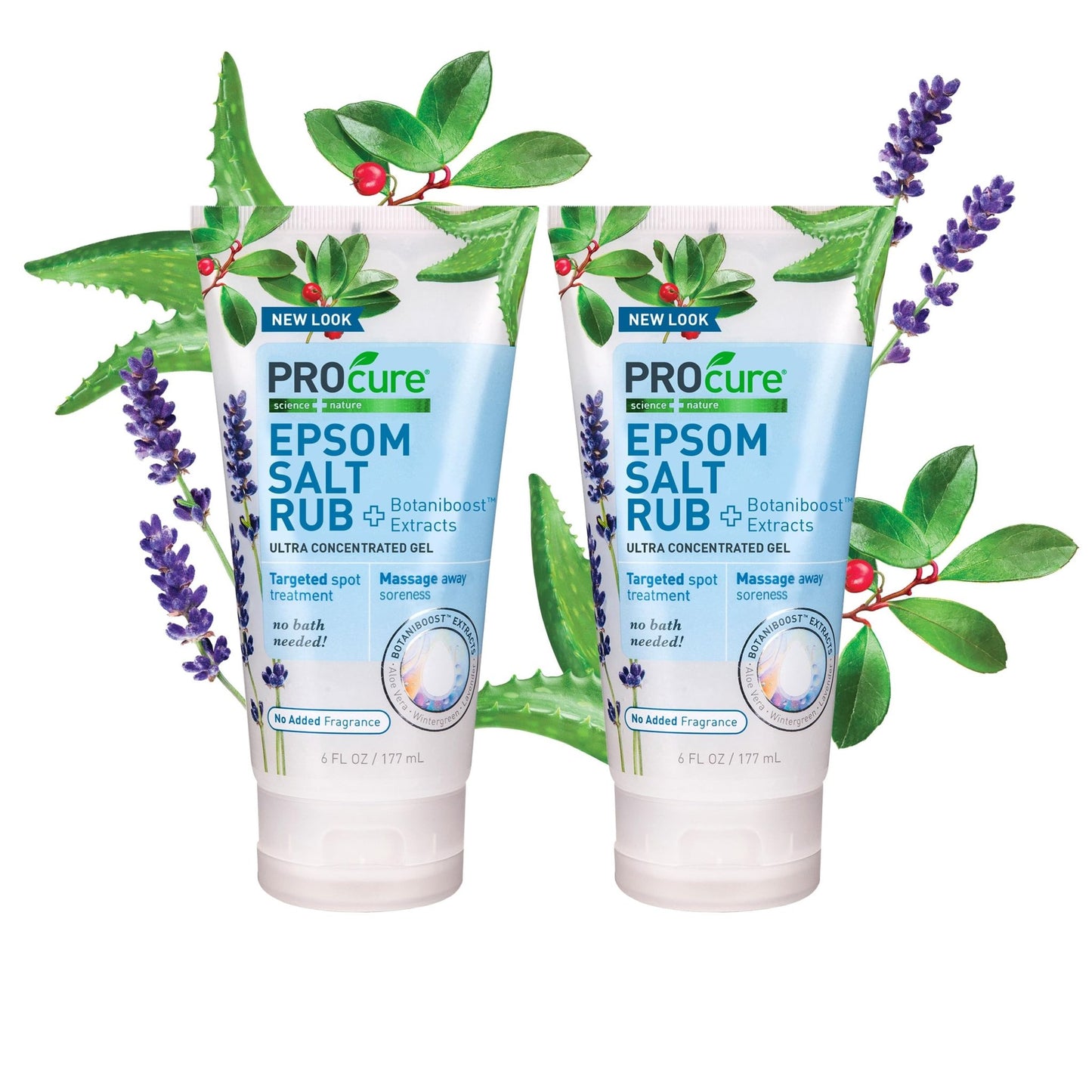 PROcure Epsom Salt Rub Gel – Concentrated Muscle Relief with Organic Aloe Vera & Essential Oils for Aches, Soreness & Tension – 2 Pack - dailyvitalstore