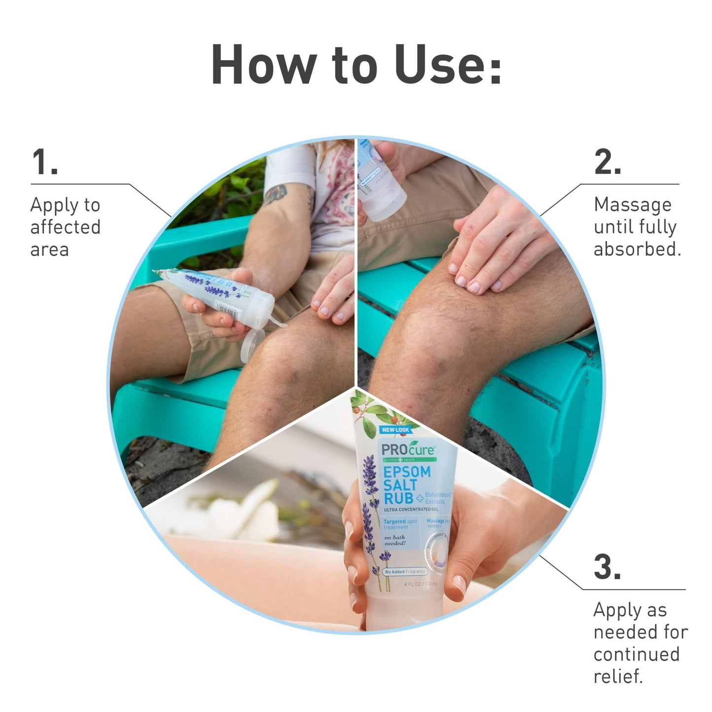 PROcure Epsom Salt Rub Gel – Concentrated Muscle Relief with Organic Aloe Vera & Essential Oils for Aches, Soreness & Tension – 2 Pack - dailyvitalstore