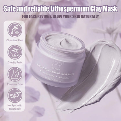 PROFEINA Clay Mask for Face, Non-Drying Facial Cleansing Mud Mask for Oily and Sensitive Skin, Deep Pore Cleansing Face Mask, Smooth Easy-Rinse Texture, Weekly Spa Skincare Routine, 4.23 Oz for Pores - dailyvitalstore