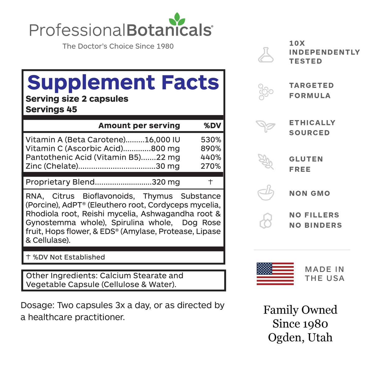 Professional Botanicals - Vegan Formulated Co-Resists - Synergistic Blend of Herbs and Powerful Nutrients that Supports the Immune System - 90 Vegetarian Capsules - dailyvitalstore