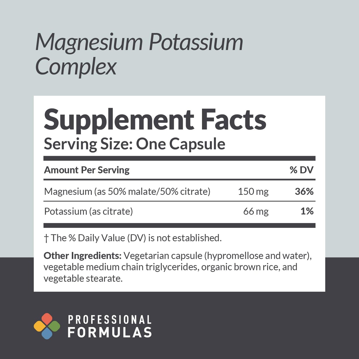 Professional Formulas Magnesium Potassium Complex – Highly Absorbable Magnesium (Malate & Citrate) and Potassium Citrate – Supports Healthy Muscle, Nerve, Heart, and Electrolyte Balance – 90 Capsules - dailyvitalstore