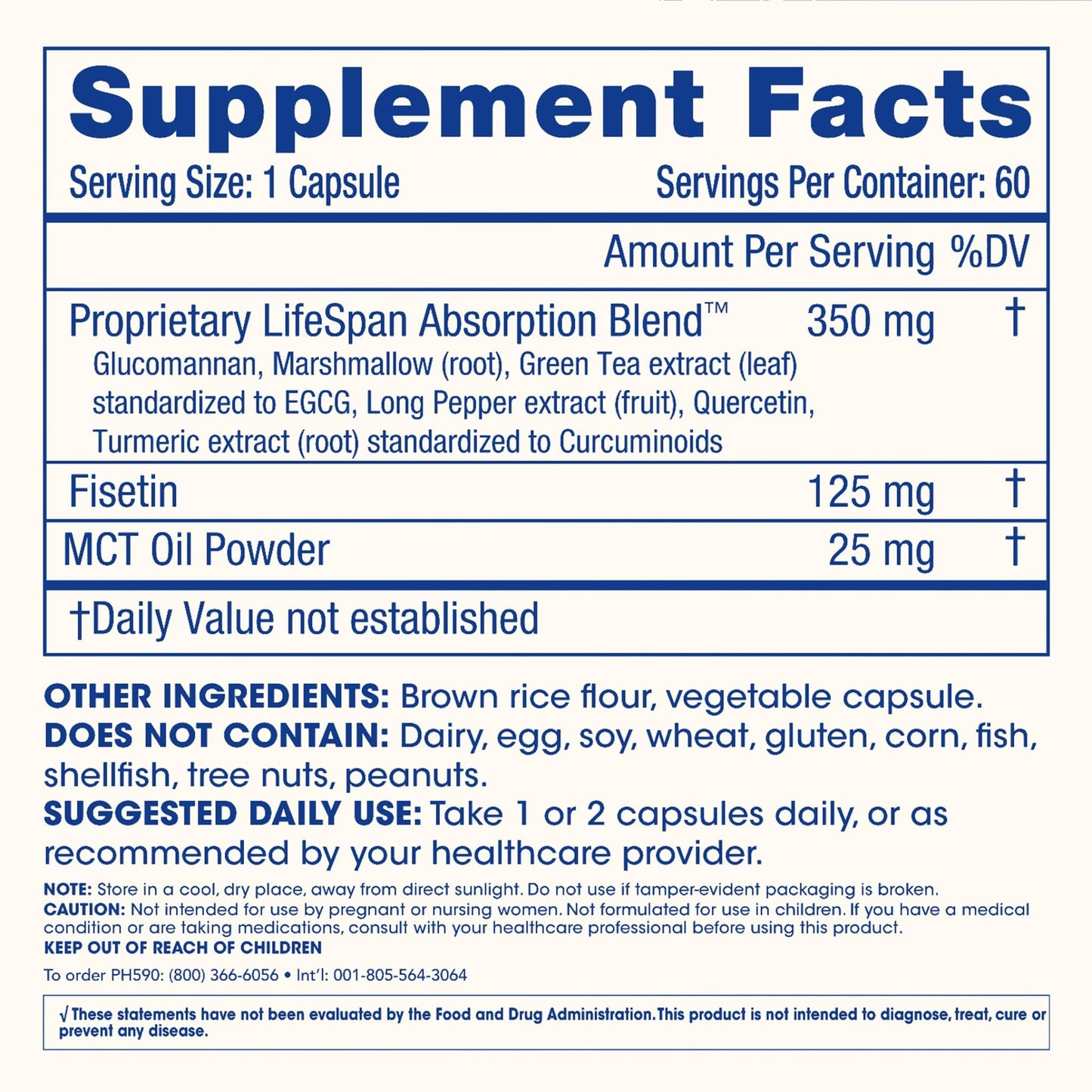 ProHealth Fisetin Supplements-15X Better Absorption from Polyphenol Blend + MCT Oil. 3rd Party Tested Pure. USA Manufactured. Powerful Antioxidant + Senolytic. Fisetin Supplement 125mg X 60 Servings - dailyvitalstore