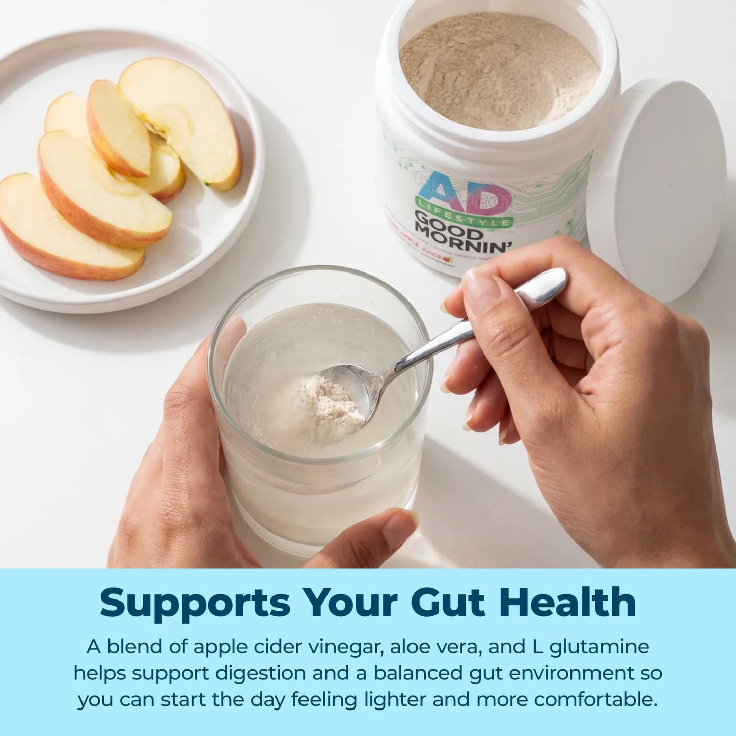 Project AD Life Good Morning Detox and Performance Drink, Naturally Flavored and Formulated with L-GLutamine, Apple Cider Vinegar, - dailyvitalstore
