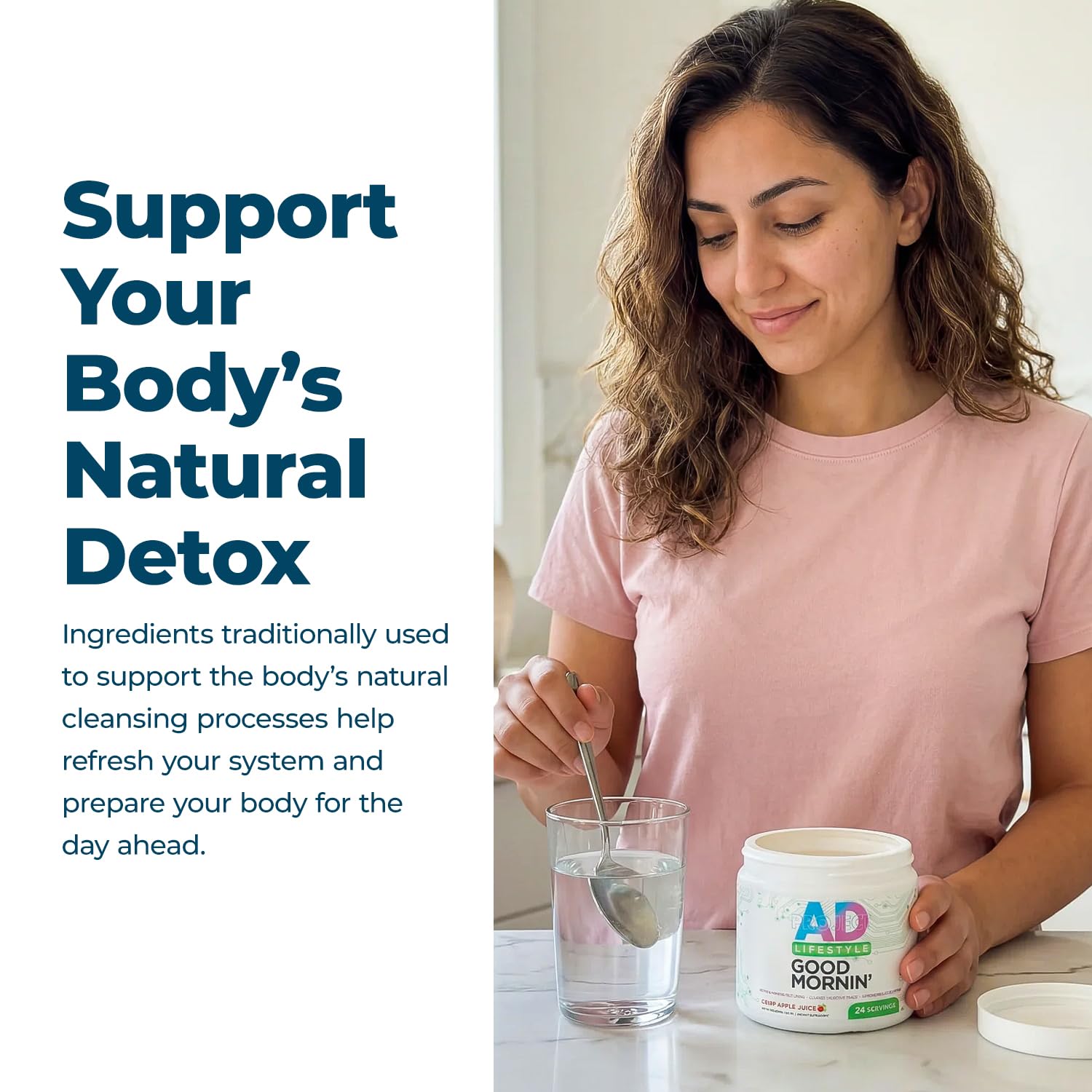 Project AD Life Good Morning Detox and Performance Drink, Naturally Flavored and Formulated with L-GLutamine, Apple Cider Vinegar, - dailyvitalstore