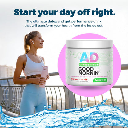 Project AD Life Good Morning Detox and Performance Drink, Naturally Flavored and Formulated with L-GLutamine, Apple Cider Vinegar, and Aloe Vera (24 Servings, Summer Fruits) - dailyvitalstore