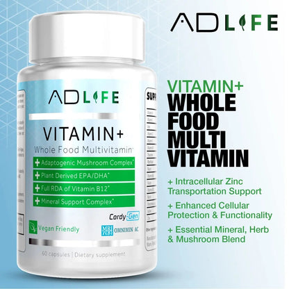 Project AD Vitamin+ Multimineral Multivitamin Supplement Complete Antioxidant, Energy & Immune Support. (60 Servings) - dailyvitalstore