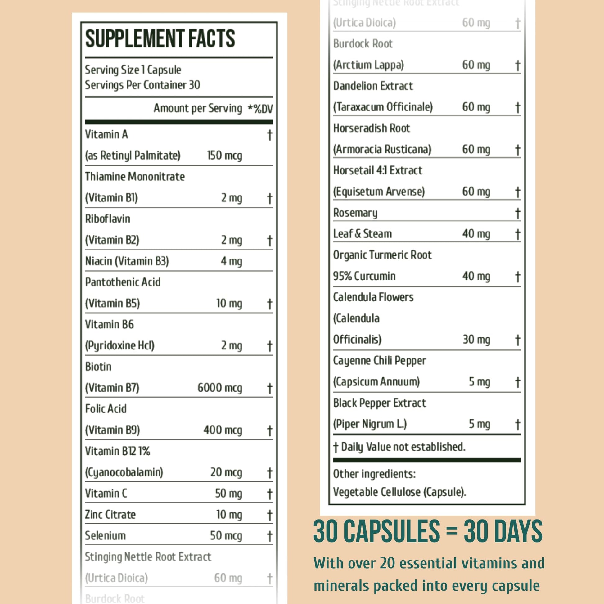 Project Anti-Aging Menopause Hair Don’t Care – Hair Growth Vitamins for Women 40+ to Support Thinning, Volume, Skin & Nails – Nutrient-Rich Supplement for Stronger, Fuller – Visible Results - dailyvitalstore