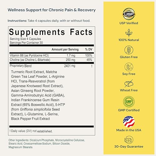 ProleevaMax Nutraceuticals Supplement – Nerve, Muscle & Joint Support with Turmeric Curcumin, Resveratrol, Ginseng & Boswellia, 13 Natural Ingredients, 120 Capsules - dailyvitalstore