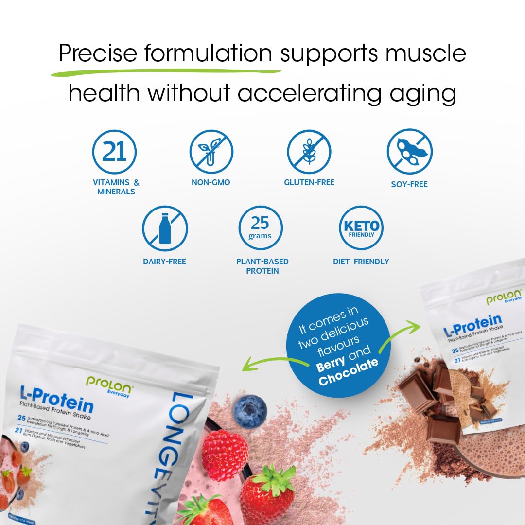 Prolon Longevity Plant Based Protein Powder | Muscle Synthesis & Repair, Healthy Aging, Boost Performance | Vitamins, Gluten Free, Amino Acids, Antioxidants - dailyvitalstore