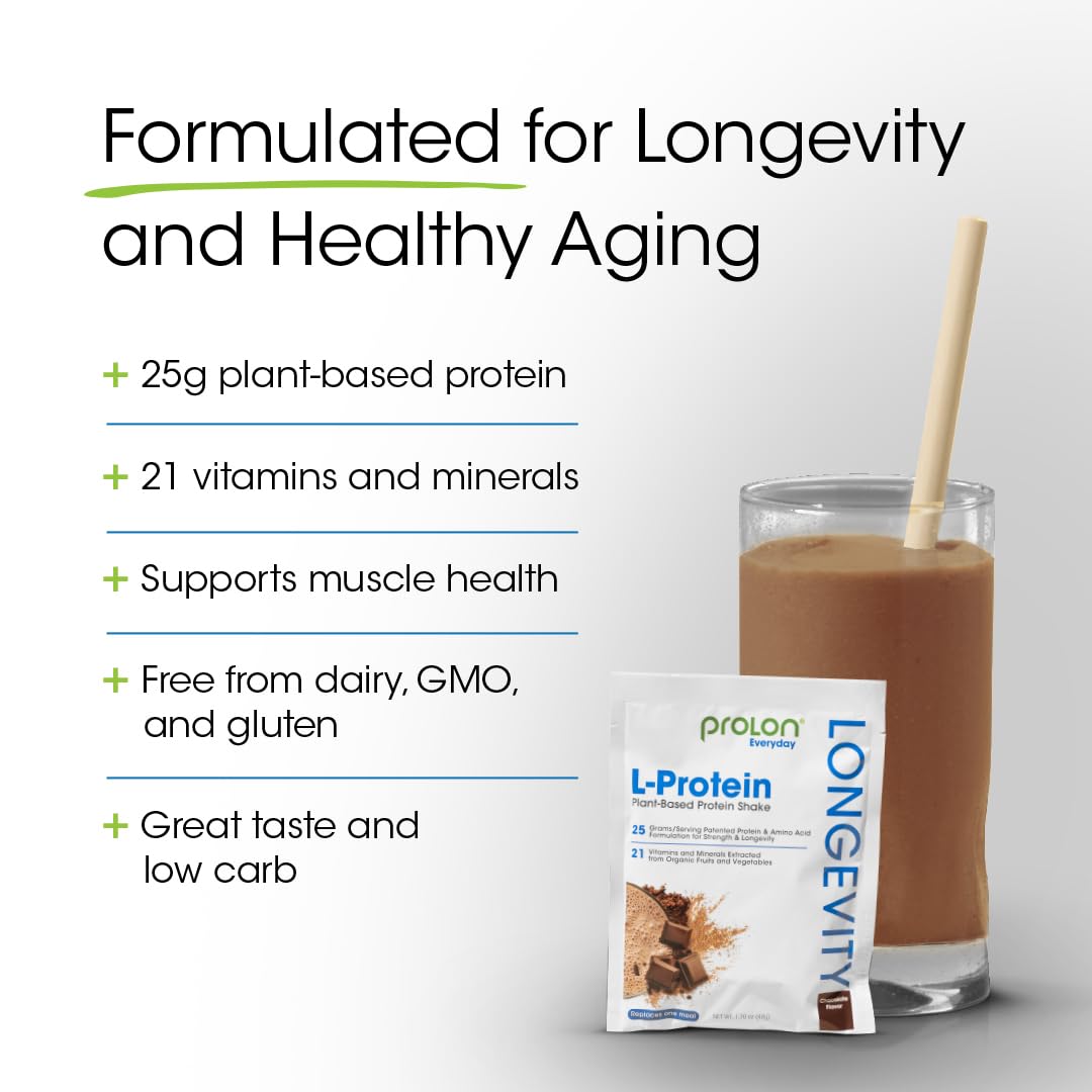 Prolon Longevity Plant Based Protein Powder | Muscle Synthesis & Repair, Healthy Aging, Boost Performance | Vitamins, Gluten Free, Amino Acids, Antioxidants - dailyvitalstore