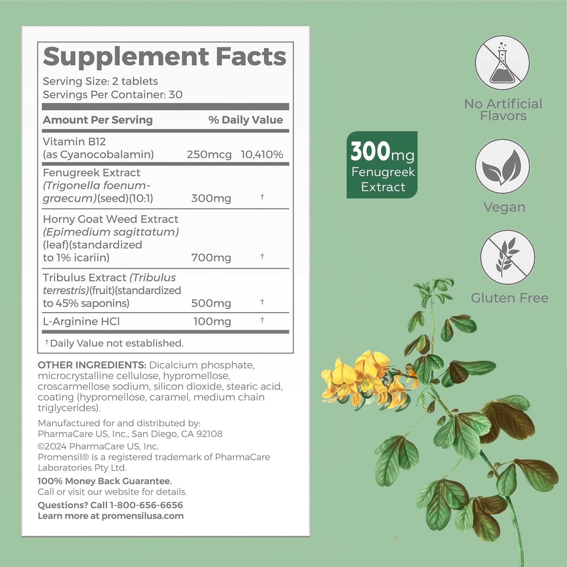 Promensil Libido & Energy - Libido Booster for Women, Sexual Health Support for Women with Low Estrogen, Fenugreek, Horny Goat Weed & Vitamins for Menopause, Clinically Proven - 30 Day Supply - dailyvitalstore