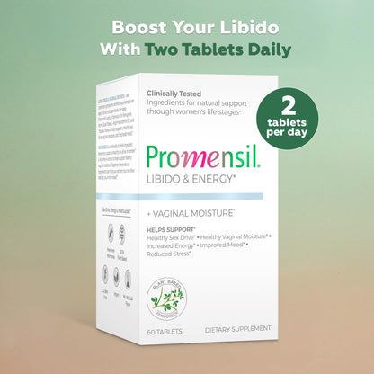 Promensil Libido & Energy - Libido Booster for Women, Sexual Health Support for Women with Low Estrogen, Fenugreek, Horny Goat Weed & Vitamins for Menopause, Clinically Proven - 30 Day Supply - dailyvitalstore