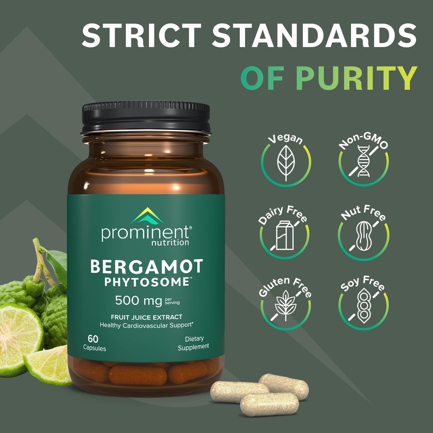 Prominent Nutrition Bergamot Phytosome, Clinically Researched Vazguard Citrus Bergamot Extract for Cholesterol and Heart Health Support, Enhanced-Absorption - dailyvitalstore