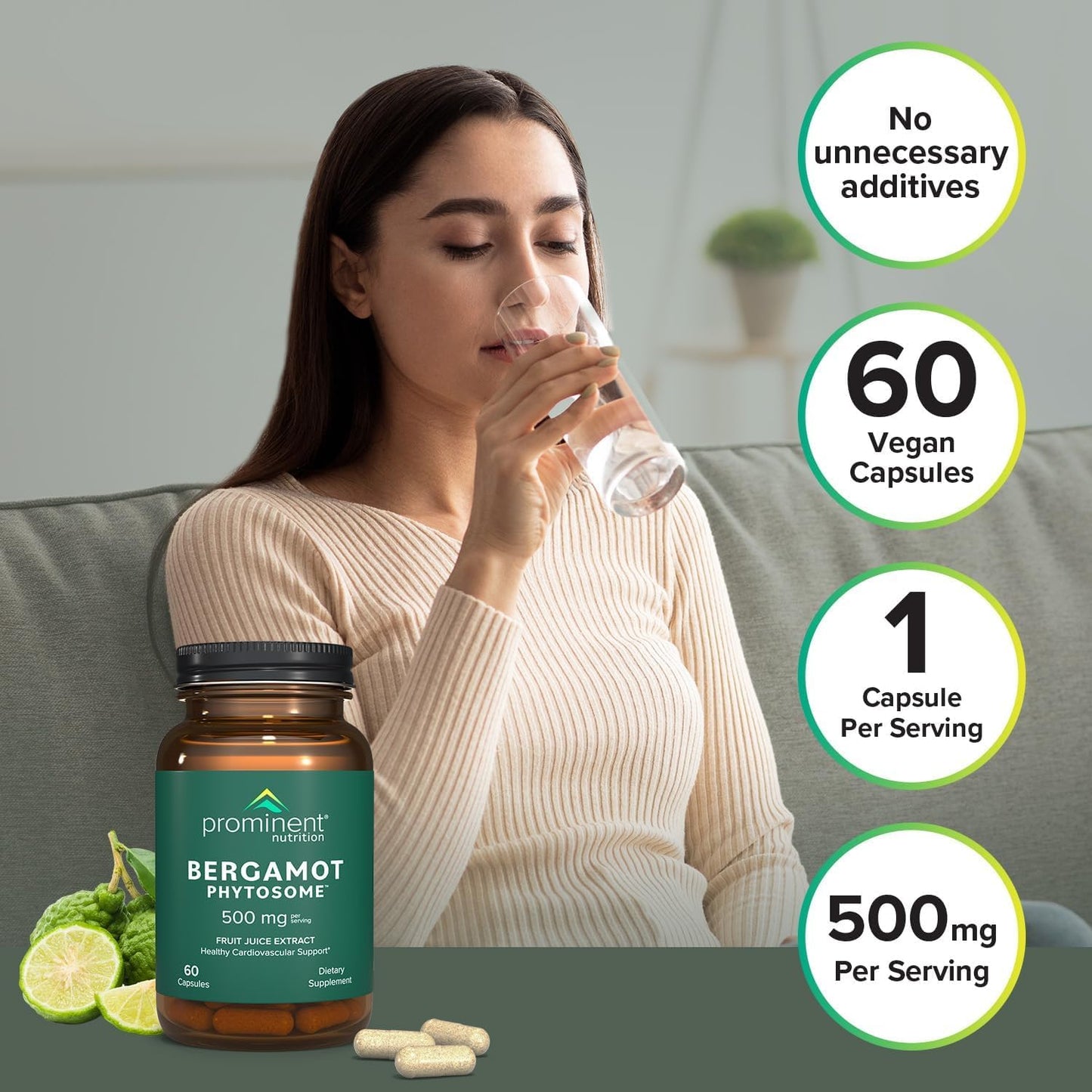 Prominent Nutrition Bergamot Phytosome, Clinically Researched Vazguard Citrus Bergamot Extract for Cholesterol and Heart Health Support, Enhanced-Absorption - dailyvitalstore