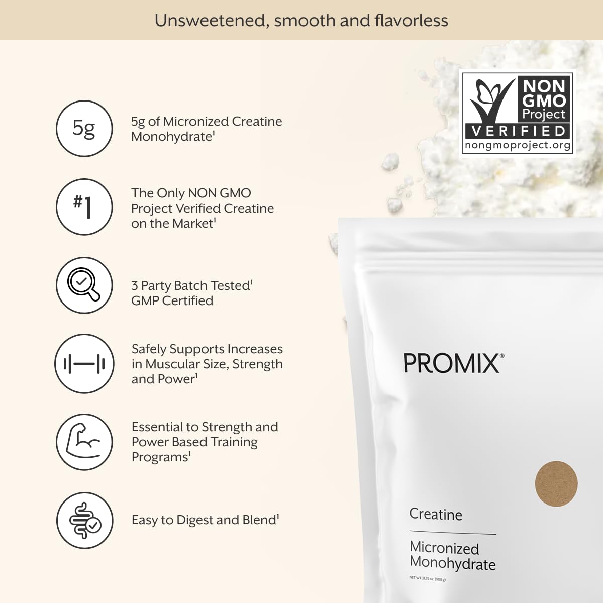ProMix Nutrition Creatine Monohydrate Travel Packs, 5g of micronized Clean Creatine for Men and Women, Supports Muscle Growth & Recovery, Vegan - 30 Servings - dailyvitalstore