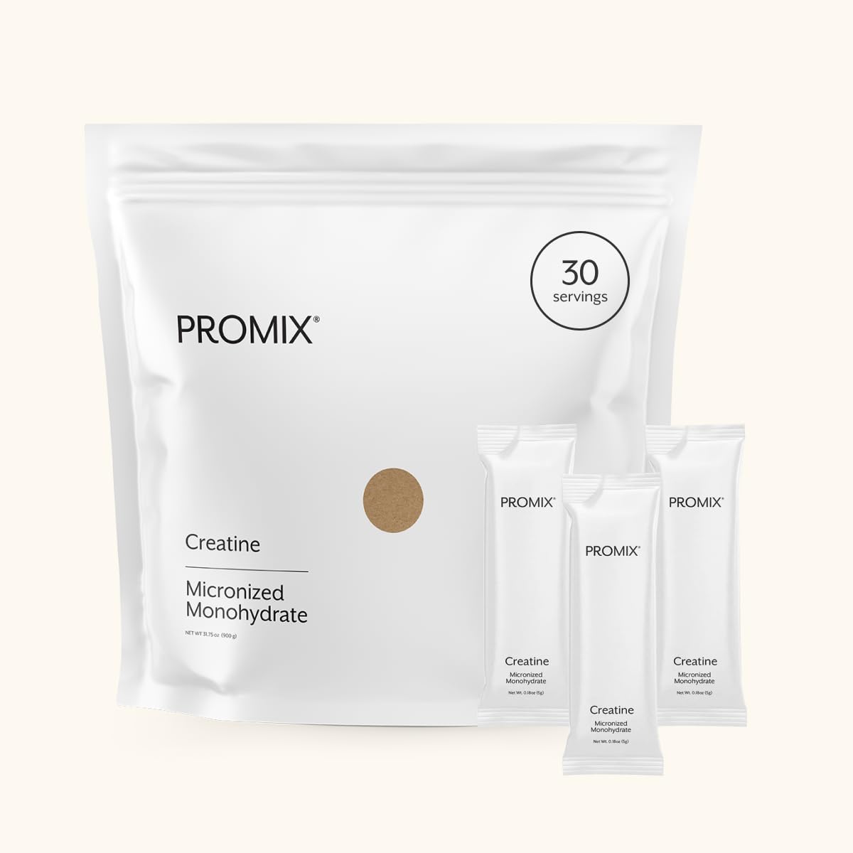 ProMix Nutrition Creatine Monohydrate Travel Packs, 5g of micronized Clean Creatine for Men and Women, Supports Muscle Growth & Recovery, Vegan - 30 Servings - dailyvitalstore