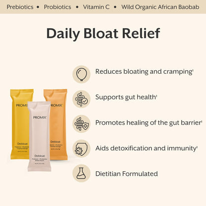 ProMix Nutrition Debloat Prebiotics and Probiotics - Digestive Health, Nausea Relief, Gut Repair, and Bloating Relief for Women and Men - dailyvitalstore