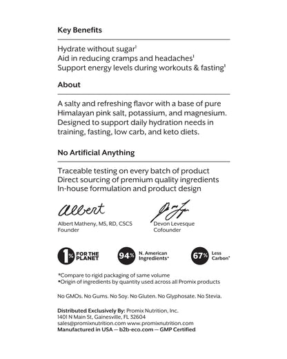 ProMix Nutrition Electrolytes Powder Hydration Packets - Himalayan Pink Salt, Magnesium, Potassium, Vitamin C - Salted Watermelon, - dailyvitalstore
