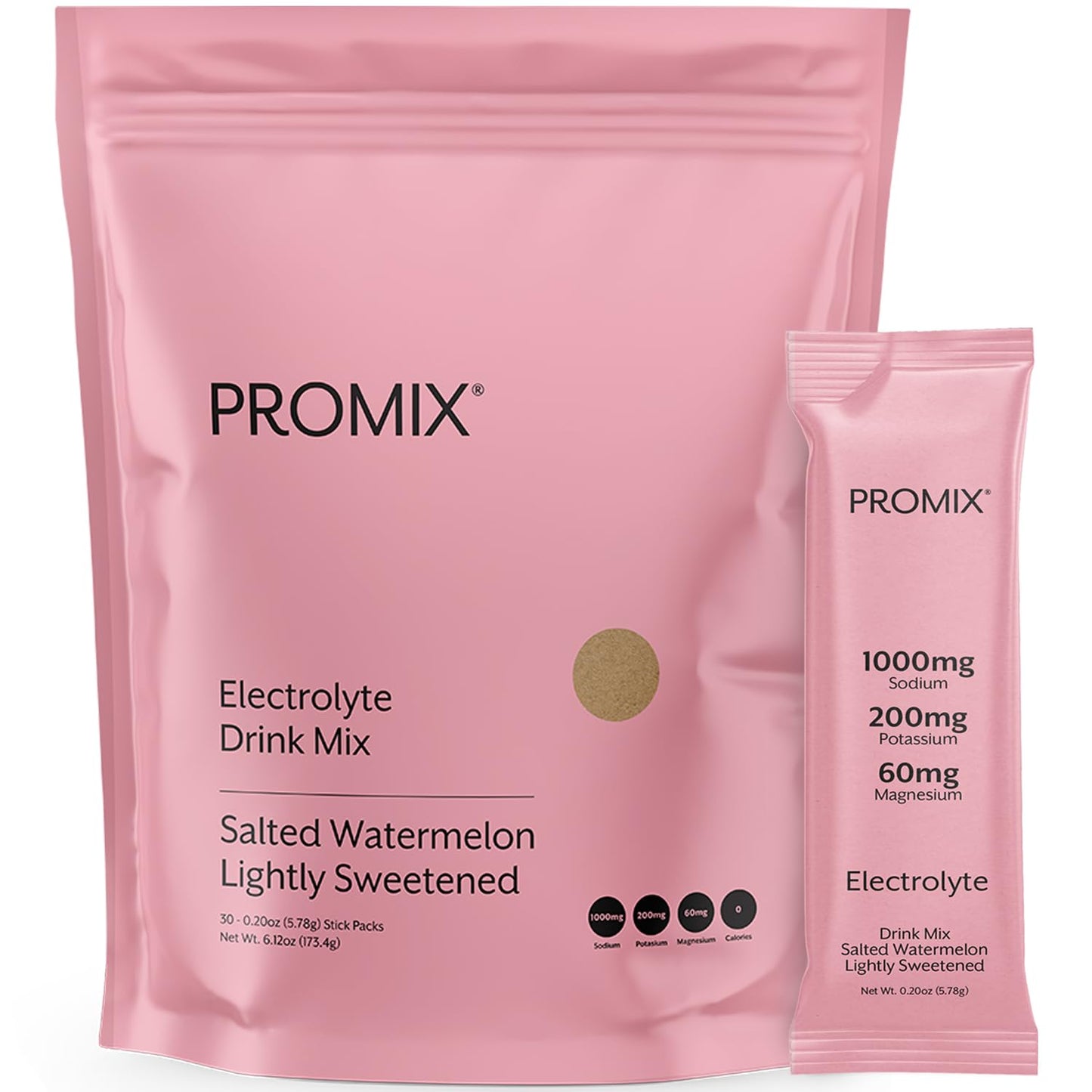 ProMix Nutrition Electrolytes Powder Hydration Packets - Himalayan Pink Salt, Magnesium, Potassium, Vitamin C - Salted Watermelon, - dailyvitalstore