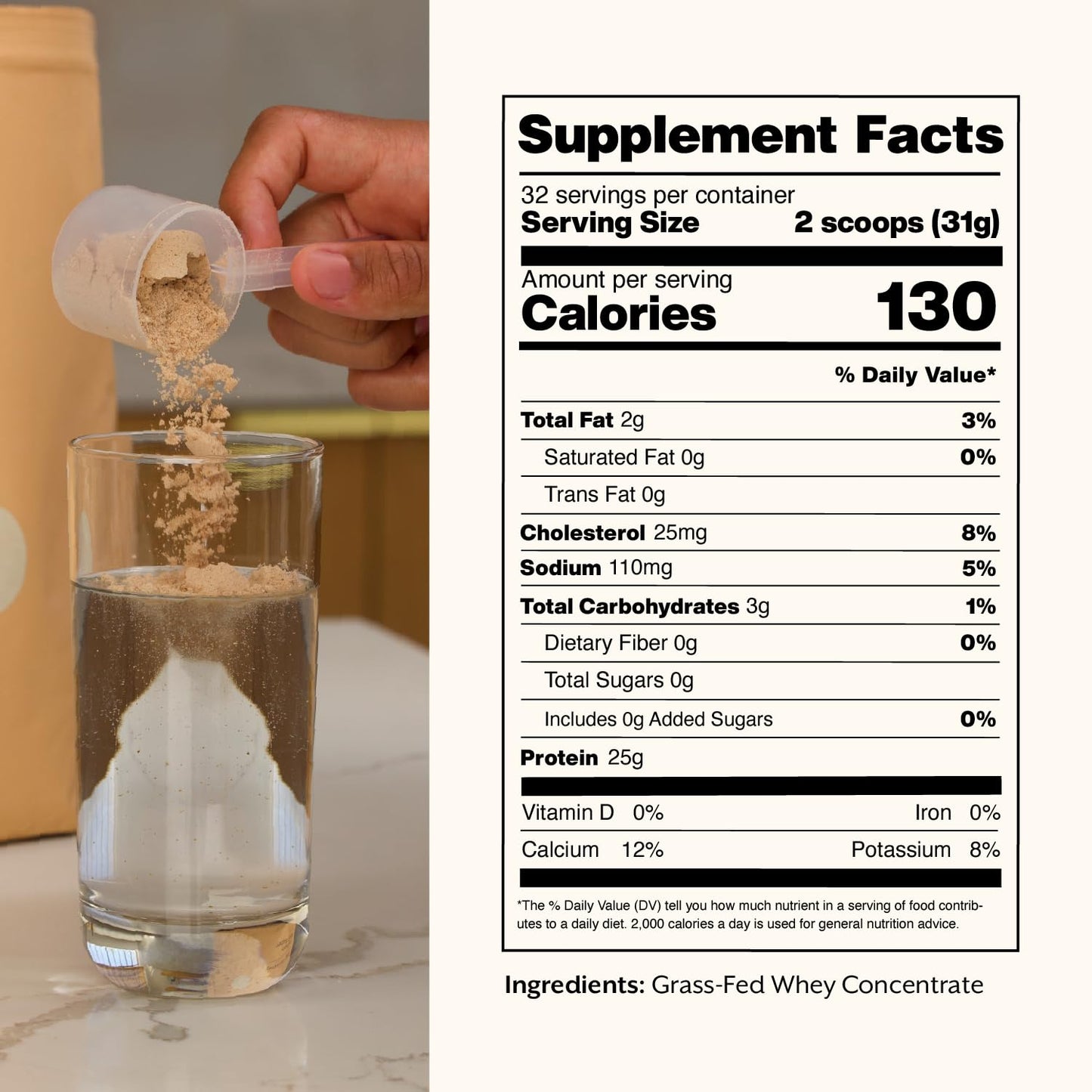 ProMix Nutrition Whey Protein Powder, Grass Fed, Unsweetened, Hormone Free - 25g Protein per Serving, Sugar Free, - dailyvitalstore