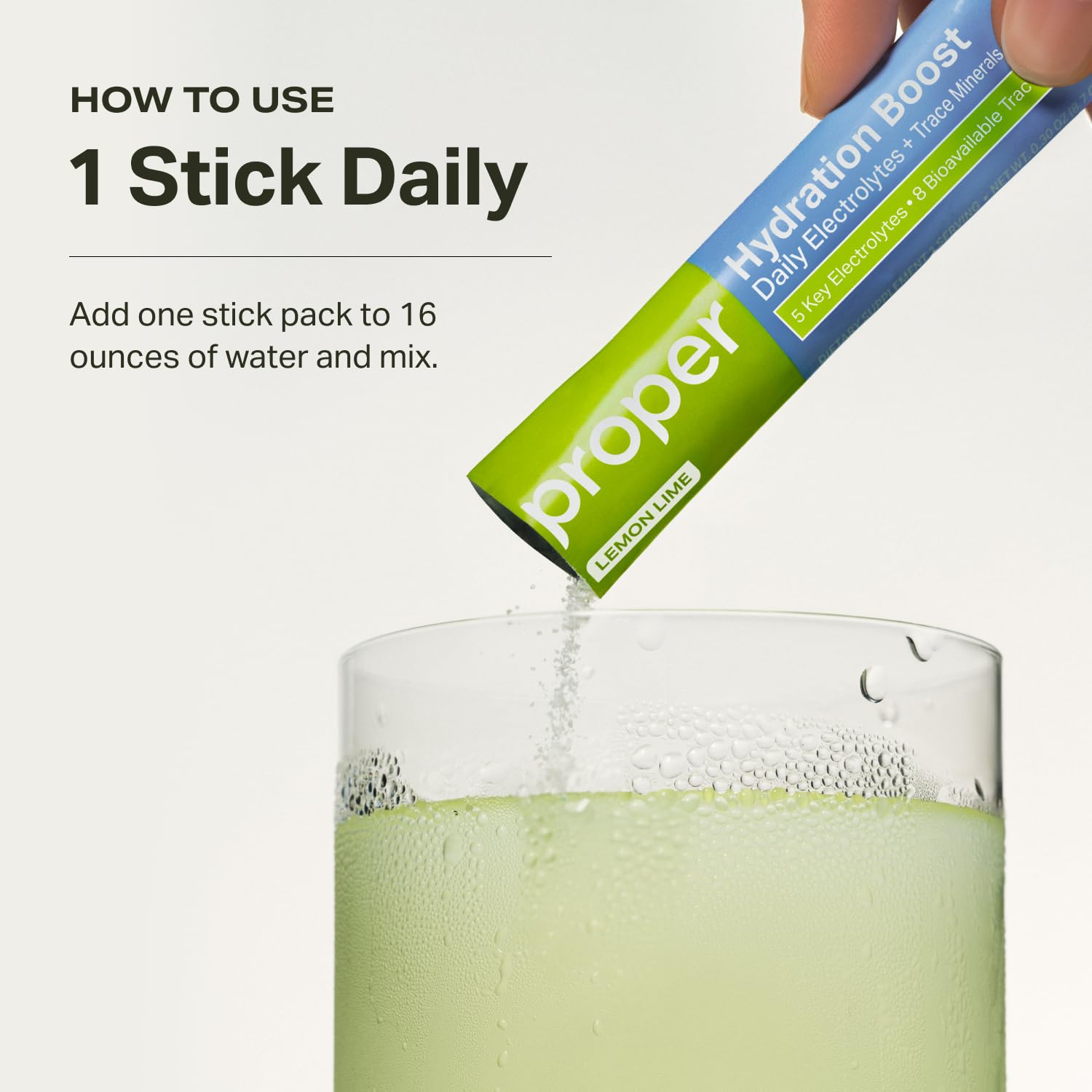 Proper Hydration Sticks – Electrolyte Powder Drink Mix Packets with Trace Minerals for Rapid Hydration – Naturally Flavored – No Artificial Sweeteners - dailyvitalstore