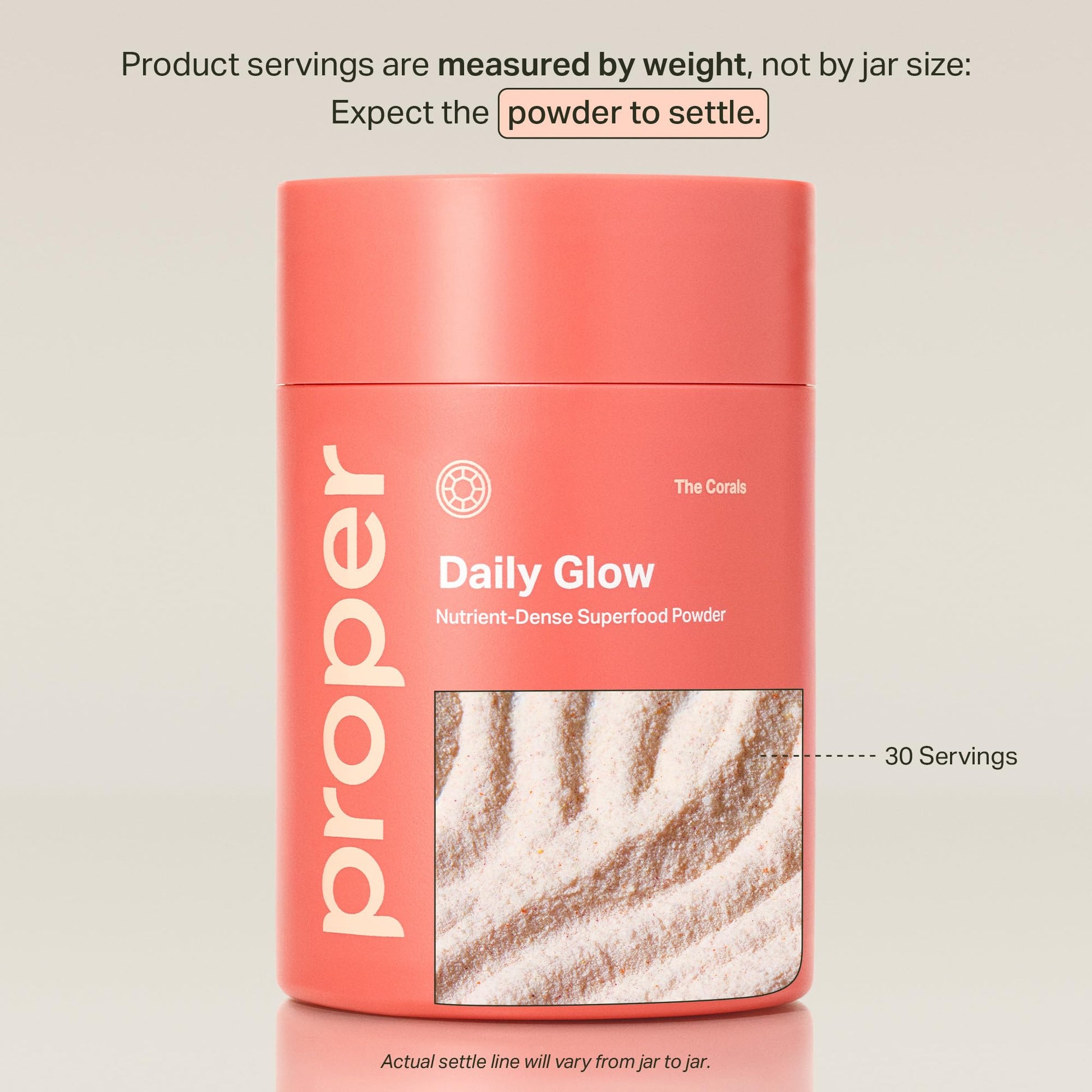Proper, The Corals Daily Glow Beauty Blend - Nutrient Dense Superfood Powder with Collagen Peptides, Hyaluronic Acid Powder, Vitamin C, and MSM. Hair, Skin, Nail Vitamin Supplement for Women & Men - dailyvitalstore