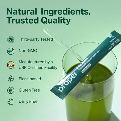 Proper The Essentials Super Foods Powder 5-Stick Variety Pack - Super Greens, Gut Health, Metabolism & Energy, Calm Magnesium Powder & Immune Support Supplement Packs - dailyvitalstore