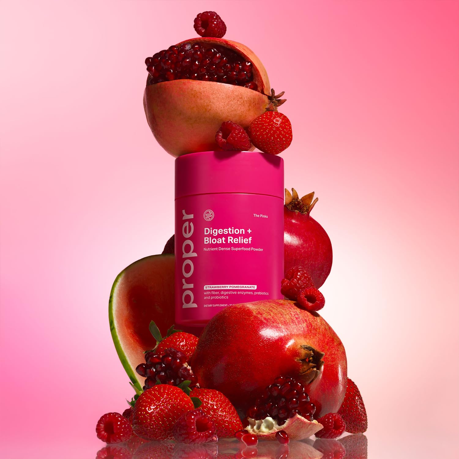 Proper, The Pinks Digestion and Bloat Relief. Drink Mix with Gut Health Probiotics, Prebiotics, Beet Root & Enzymes for Digestive Support. Bloating and Microbiome - dailyvitalstore