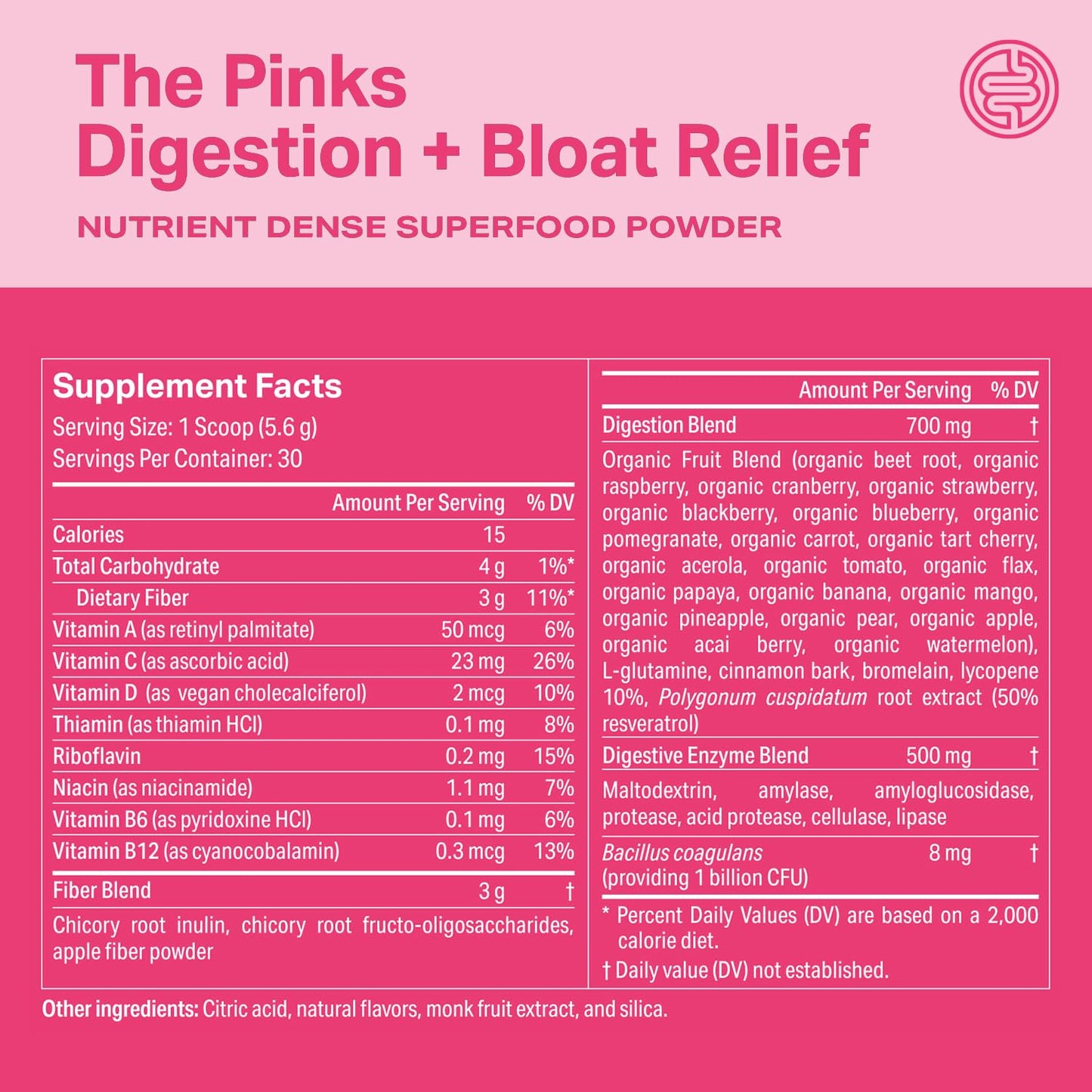 Proper, The Pinks Digestion and Bloat Relief. Drink Mix with Gut Health Probiotics, Prebiotics, Beet Root & Enzymes for Digestive Support. Bloating and Microbiome - dailyvitalstore