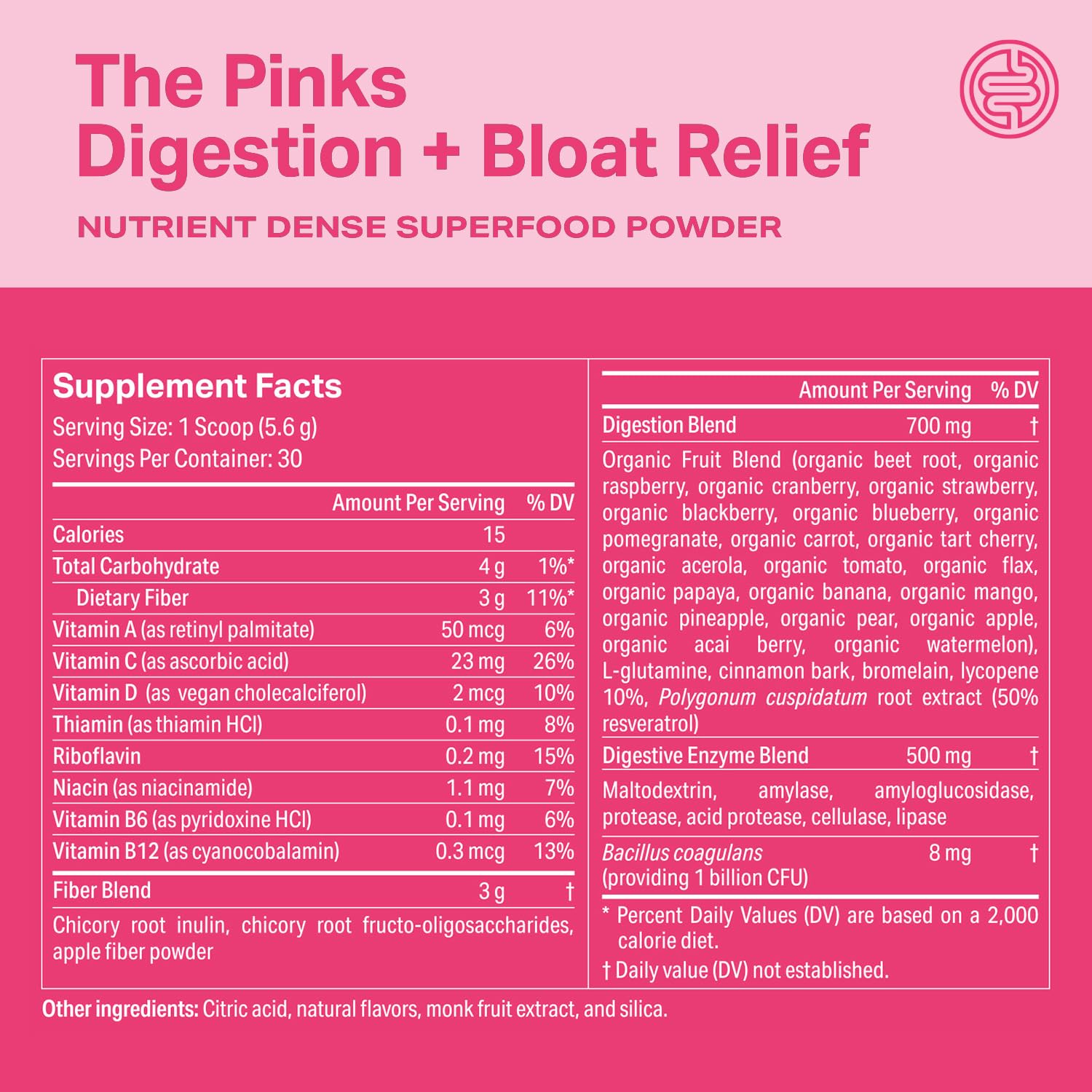 Proper, The Pinks Digestion and Bloat Relief. Drink Mix with Gut Health Probiotics, Prebiotics, Beet Root & Enzymes for Digestive Support. Bloating and Microbiome - dailyvitalstore