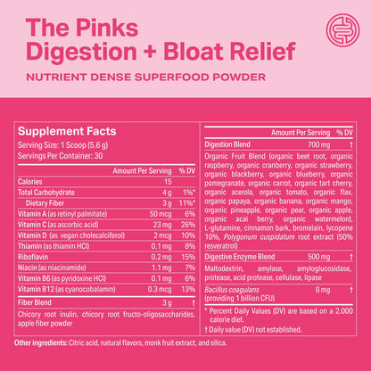 Proper, The Pinks Digestion and Bloat Relief. Drink Mix with Gut Health Probiotics, Prebiotics, Beet Root & Enzymes for Digestive Support. Bloating and Microbiome - dailyvitalstore
