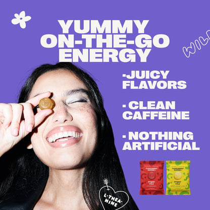Proper Wild Energy Chews & Gummies for Focus & Clean Energy, Vegan with L-Theanine & Organic Caffeine, Plant-Based, Gluten-Free, Non-GMO, Strawberry (10-Pack) - dailyvitalstore