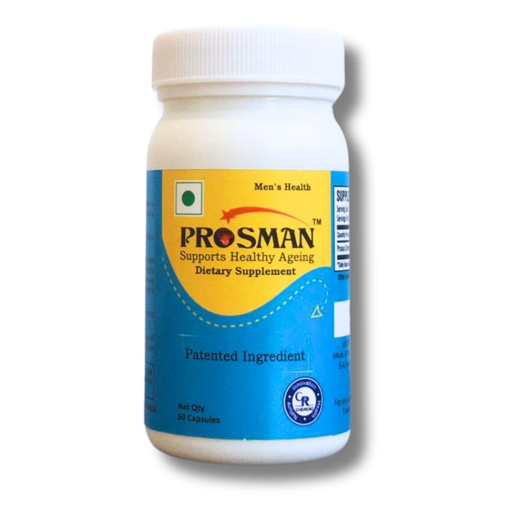 Prosman Supplement - Supports Healthy ageing & Improves Urinary Function | Patented Ingredient | Prunus domestica/pygeum (1Pack- 60 Capsules) - dailyvitalstore