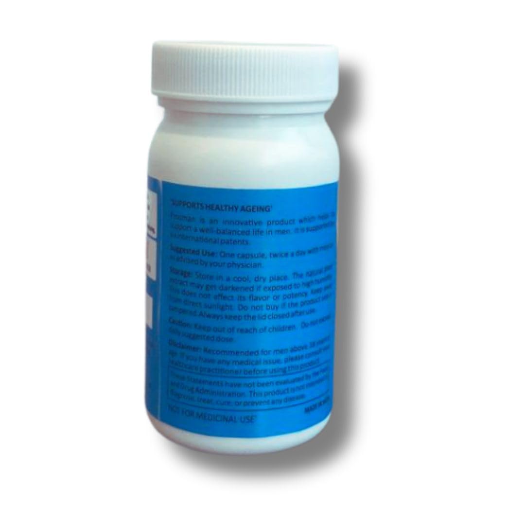 Prosman Supplement - Supports Healthy ageing & Improves Urinary Function | Patented Ingredient | Prunus domestica/pygeum (1Pack- 60 Capsules) - dailyvitalstore